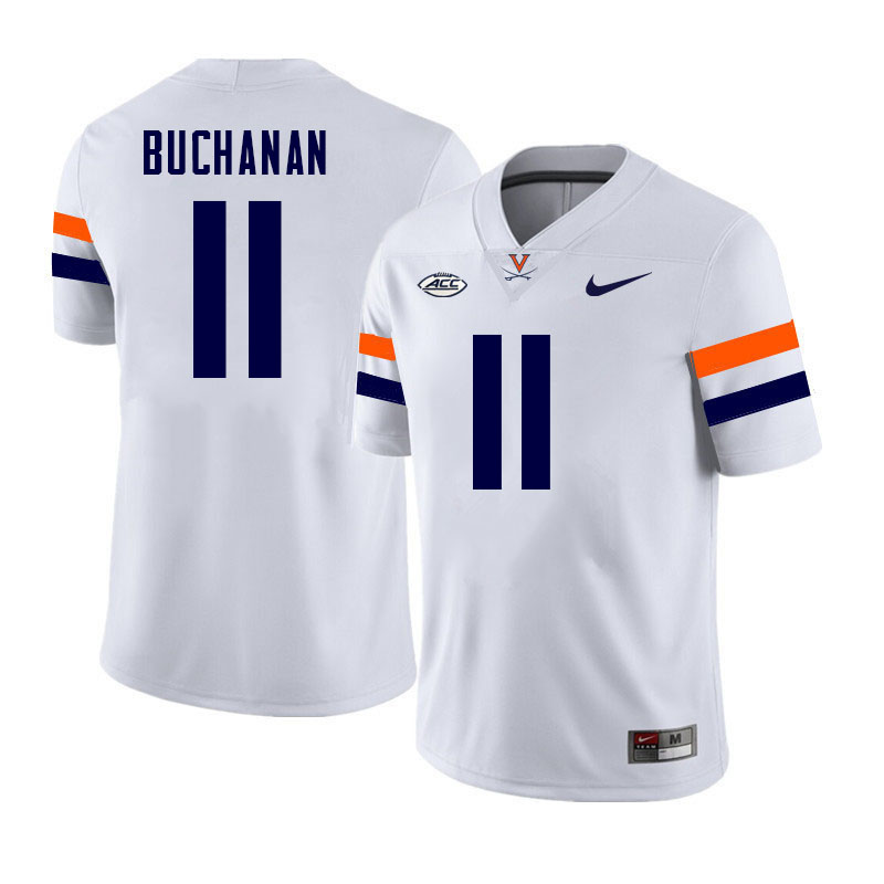 Virginia Cavaliers #11 Mekhi Buchanan College Football Jerseys Stitched-White